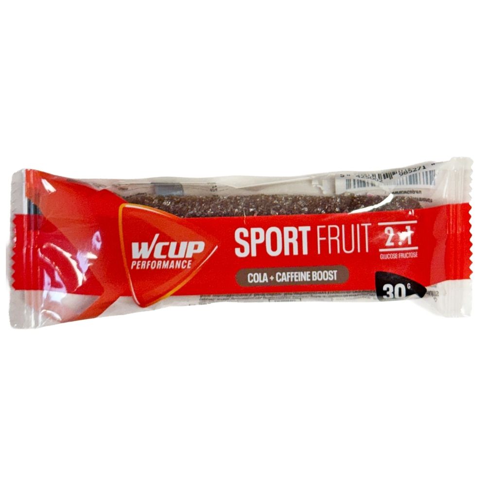 Wcup Sport Fruit Riegel mit Cola-Koffein-Boost, 30g.