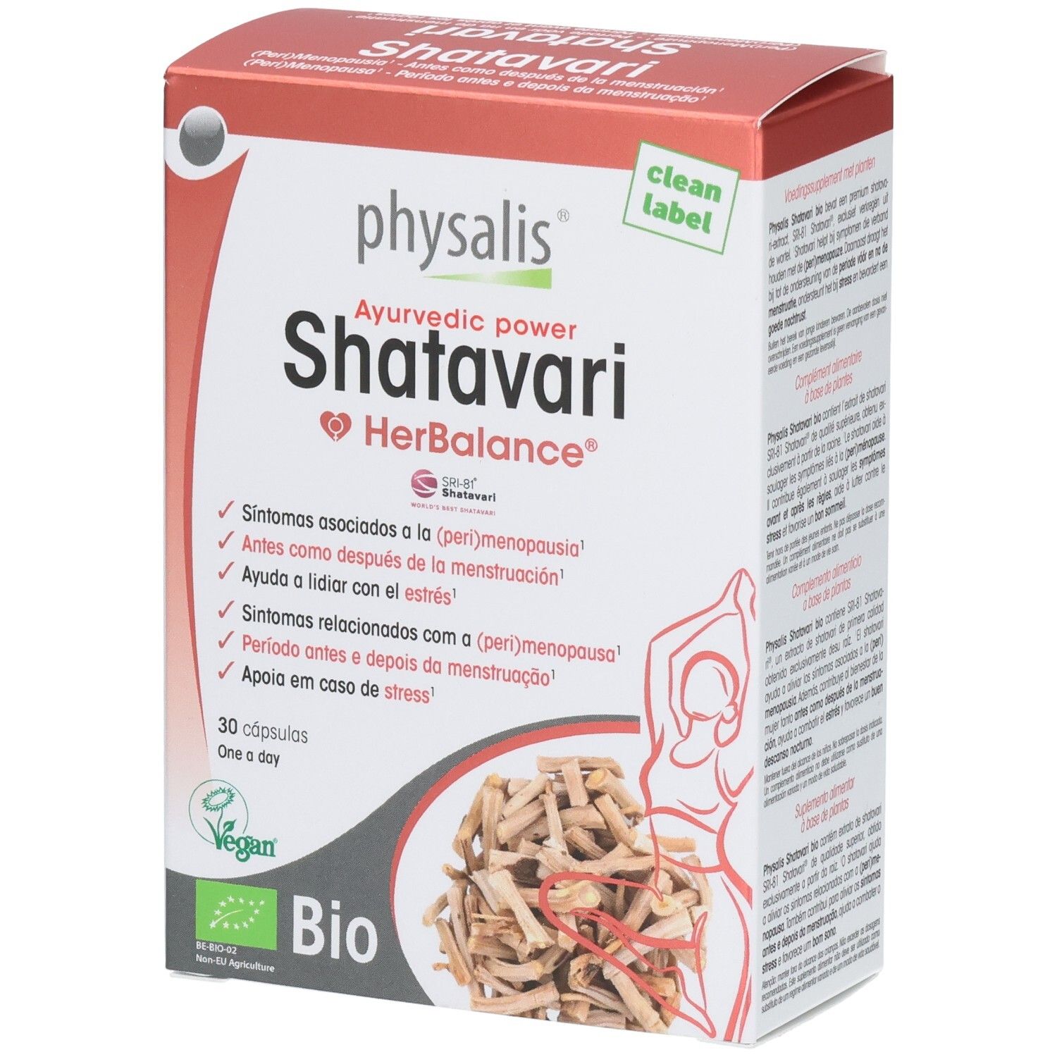 Physalis Shatavari HerBalance Packung mit 30 Kapseln, Bio-zertifiziert.