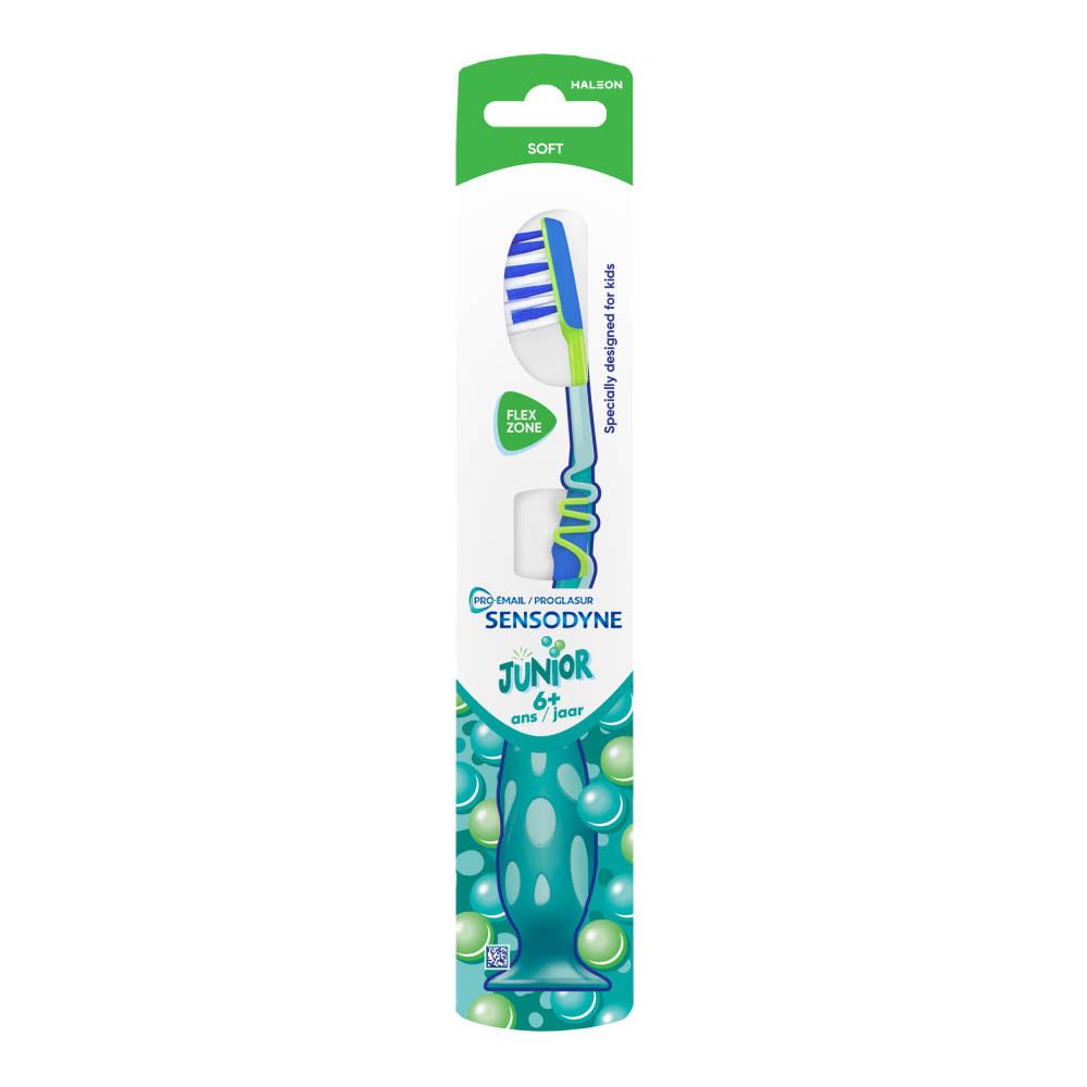 Sensodyne Junior Zahnbürste, weich, für Kinder ab 6 Jahren, in Blisterverpackung.
