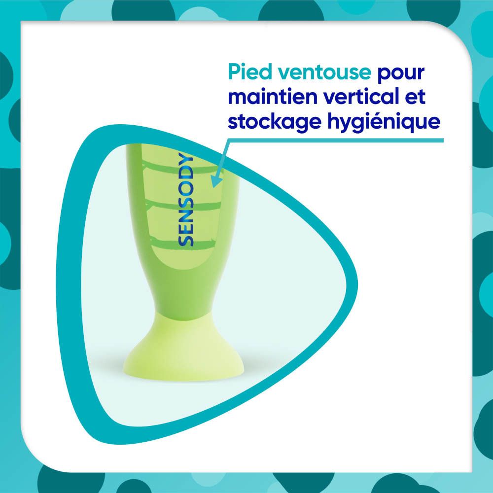 Grüner Behälter mit Saugnapffuß für vertikalen und hygienischen Stand.