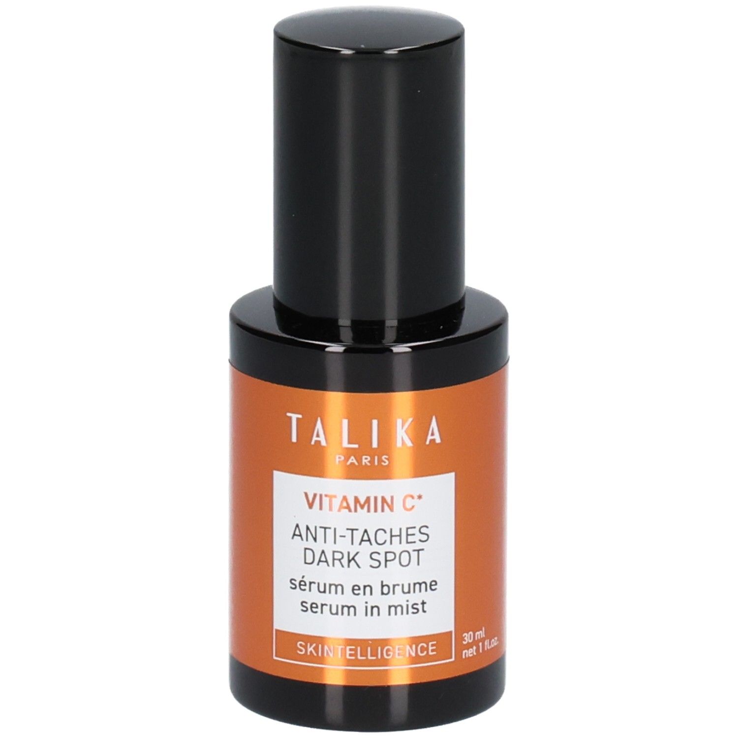 Flacon étiqueté : Talika Paris Vitamine C Anti-Taches Dark Spot Sérum en Brume.
