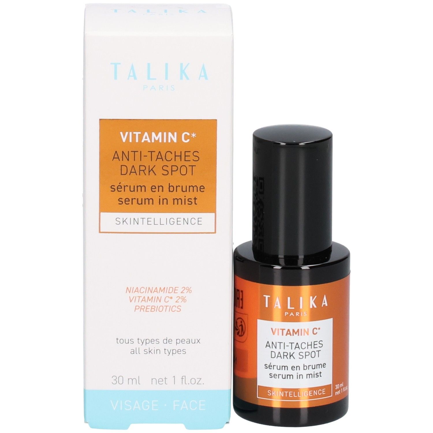 Flacon et boîte du sérum Talika Vitamine C.