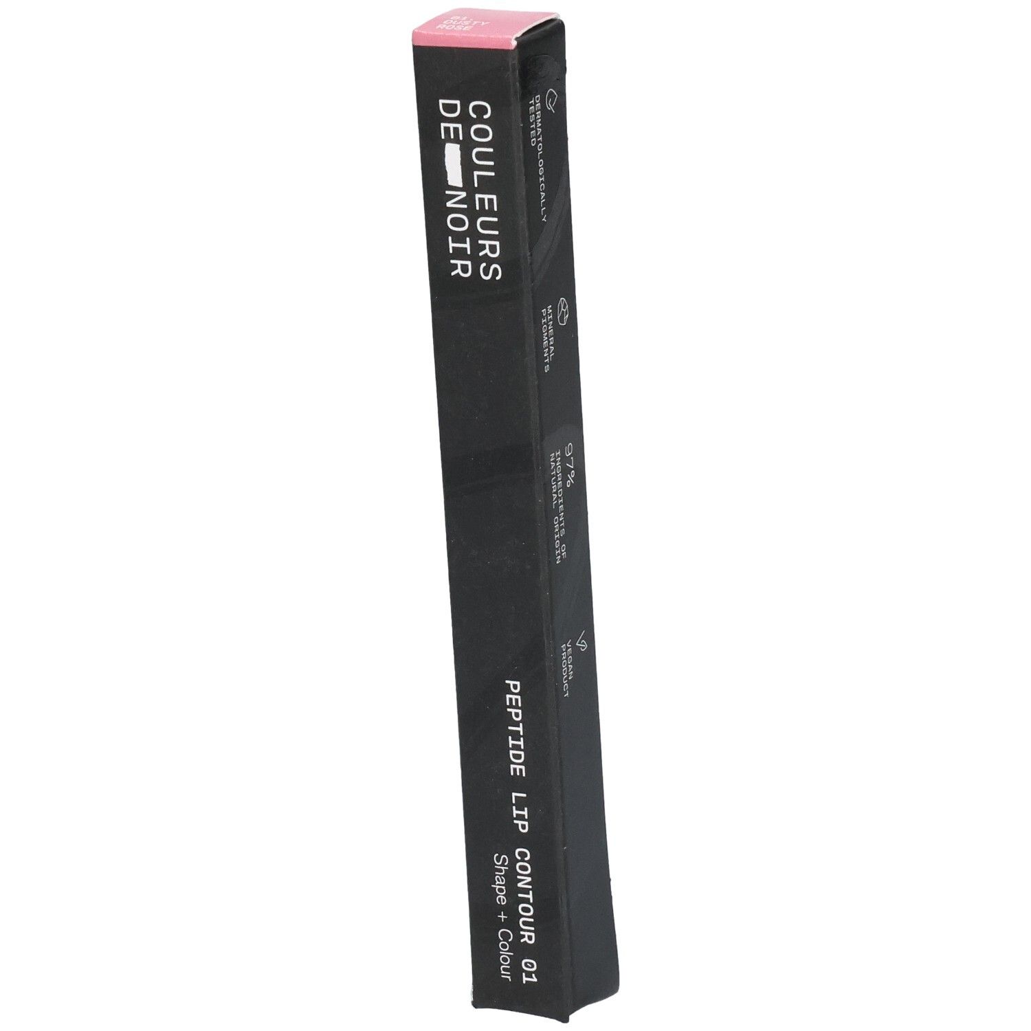 Verpackung des Couleurs de Noir Peptide Lip Contour 01 Dusty Rose.
