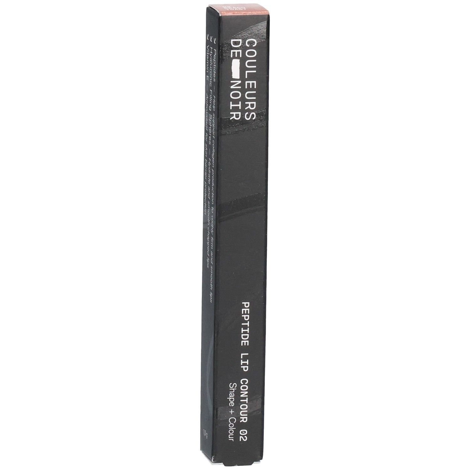 Verpackung des Lipliners 'Couleurs de Noir Peptide Lip Contour 02 Peach Toast'.