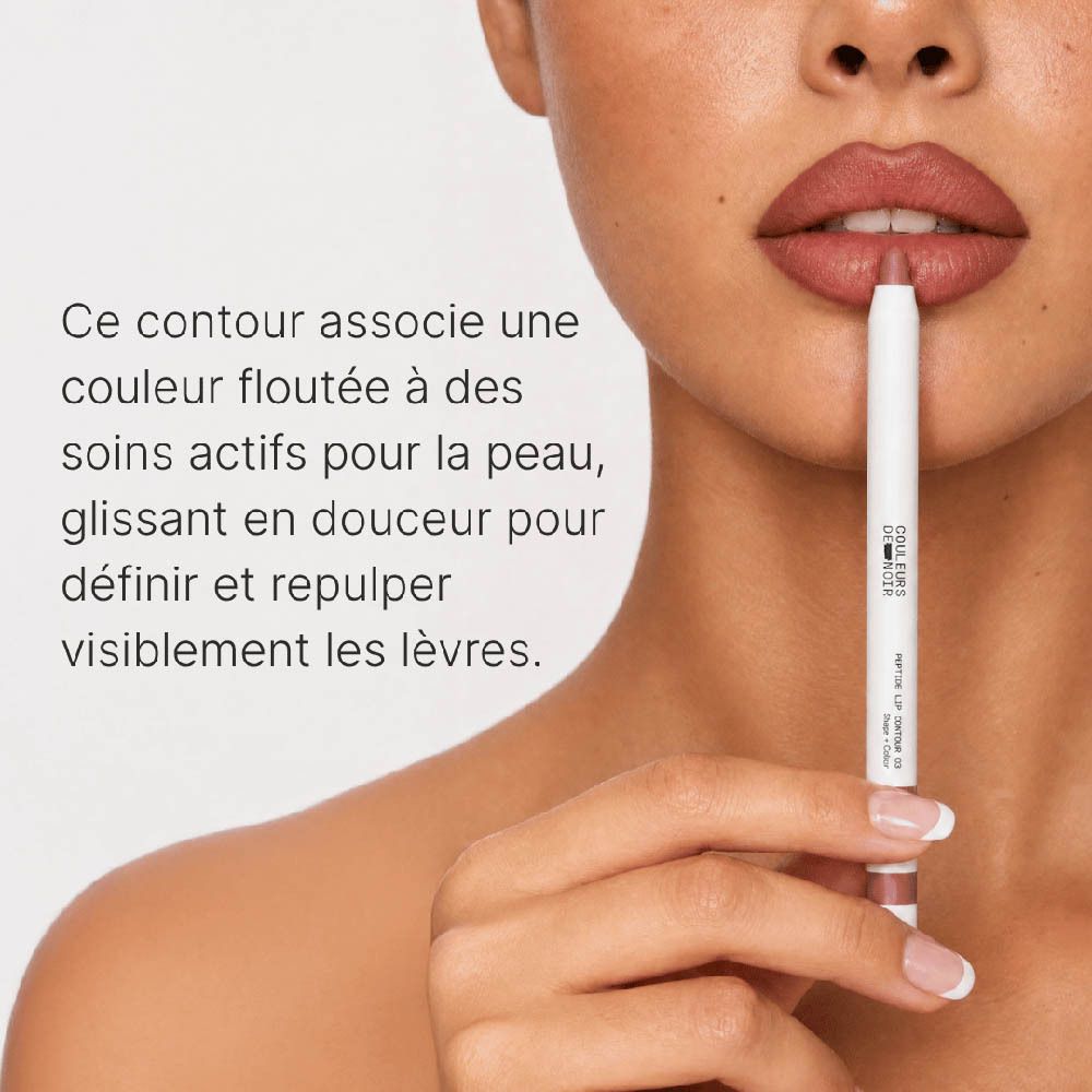 Crayon à lèvres 'Couleurs de Noir Peptide Lip Contour 02 Peach Toast' teinte 02 Pêche Grillée.