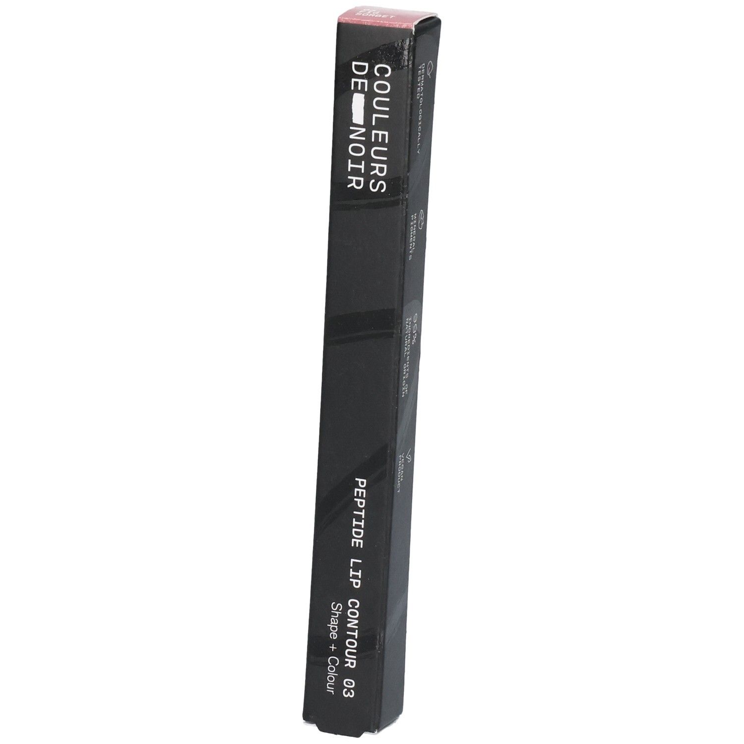 Verpackung des Lipliners 'Couleurs de Noir Peptide Lip Contour 03 Fig Sorbet'.