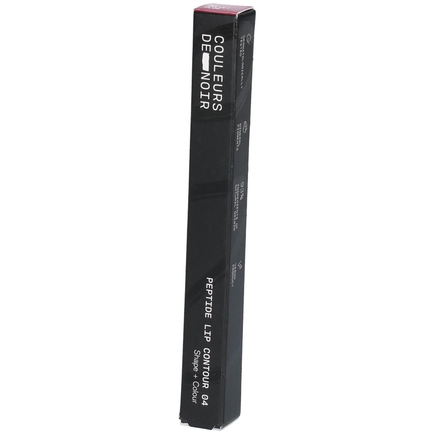 Verpackung des Lipliners 'Couleurs de Noir Peptide Lip Contour 04 Velvet Plum'.