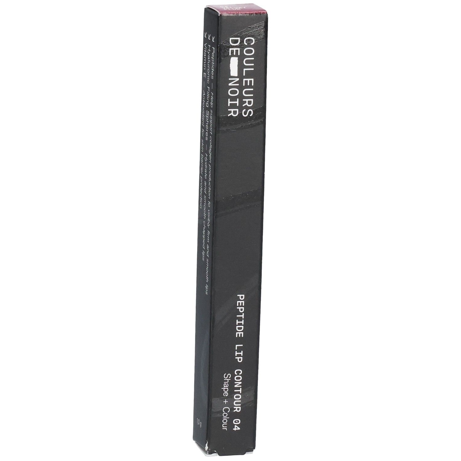 Verpackung des Lipliners 'Couleurs de Noir Peptide Lip Contour 04 Velvet Plum'.