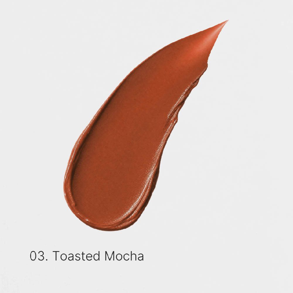 Ein brauner Lippenstift-Farbton, "03. Toasted Mocha".