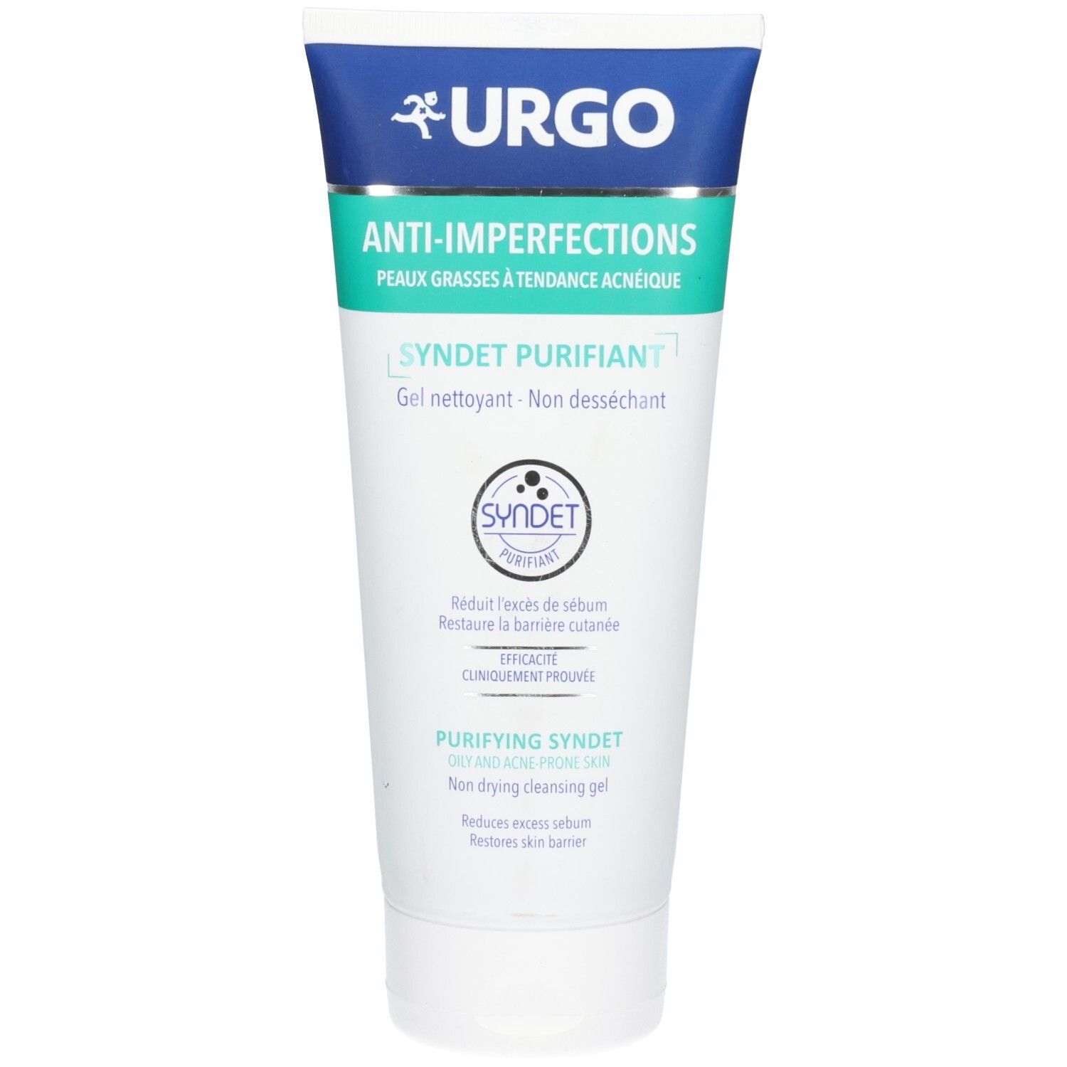 URGO Anti-Imperfections Syndet Purifiant Gel, nicht trocknendes Reinigungsgel für unreine Haut.