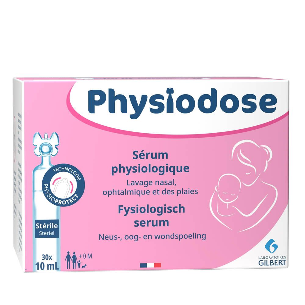 Physiodose sérum physiologique: Solution isotonique pour nez, yeux et plaies. 30x 10ml unidoses.
