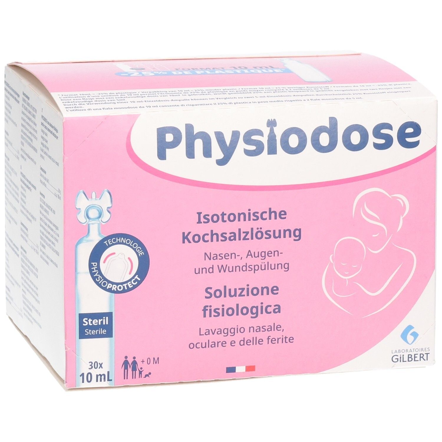 Physiodose Kochsalzlösung: Isotonische Lösung für Nase, Augen und Wunden. 30x 10ml Ampullen.