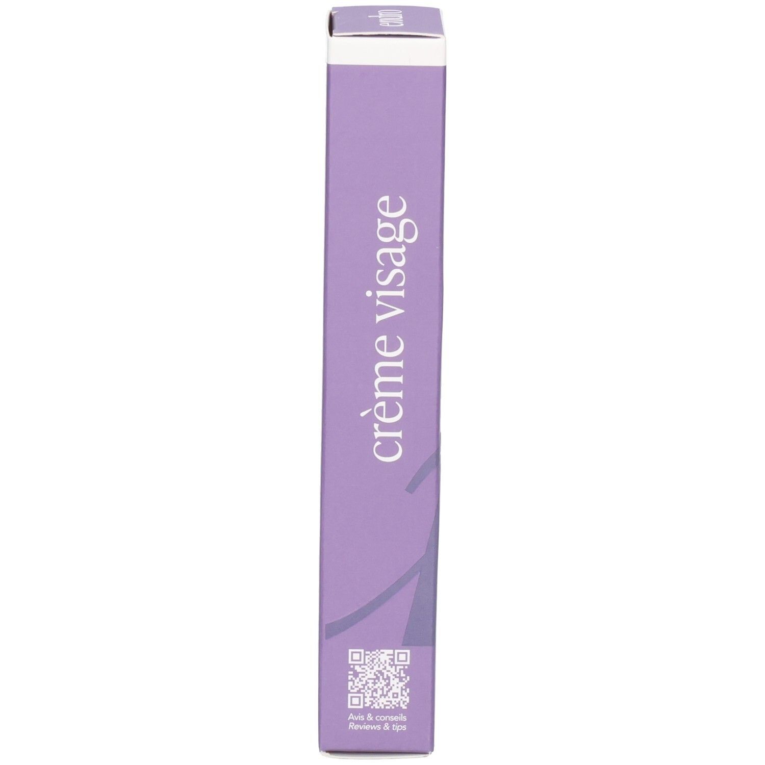Seite einer Endro Anti-Aging Nachtcreme Faltschachtel mit der Aufschrift 'crème visage'.