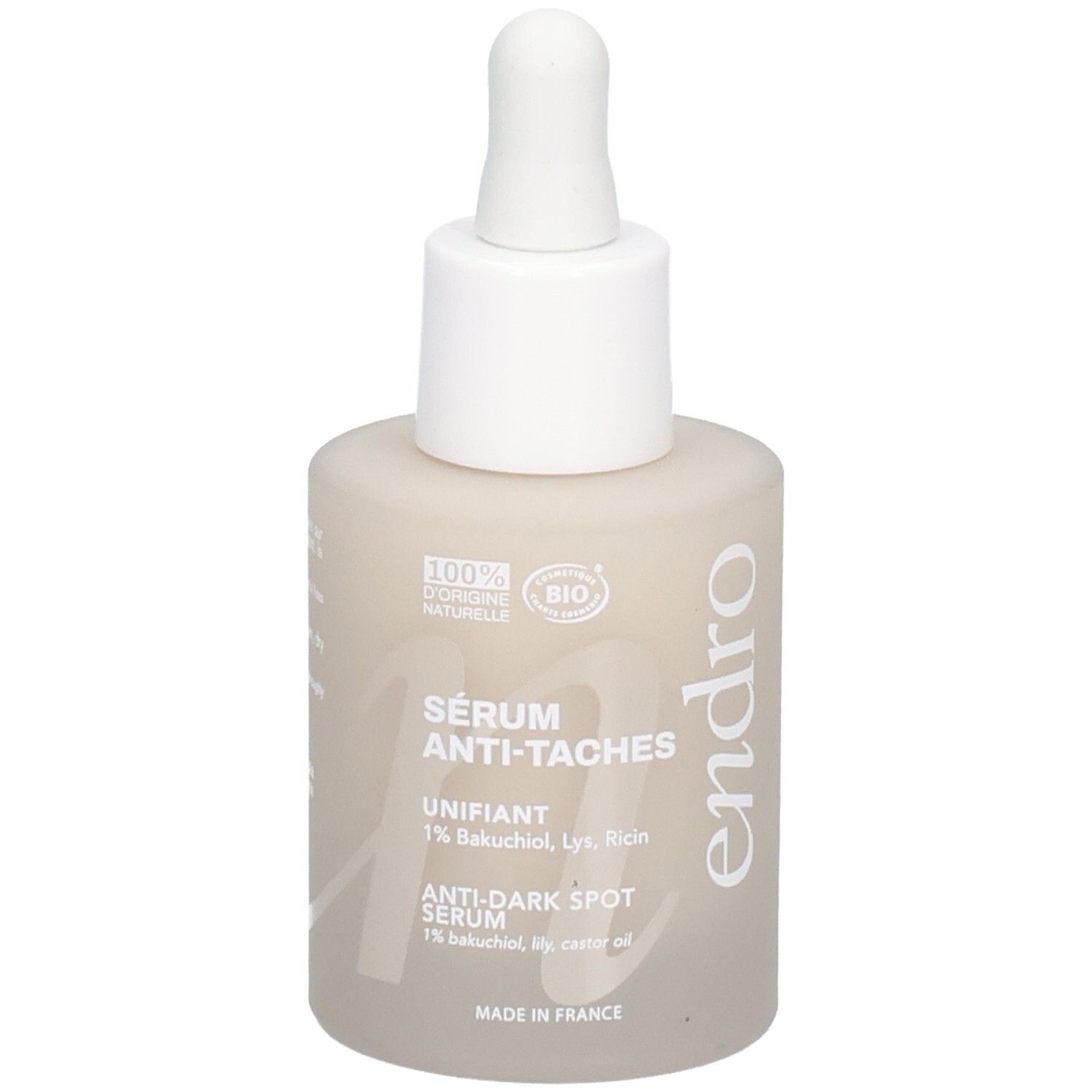 Endro Sérum Anti-Taches: Flakon mit Pipette. Enthält 1% Bakuchiol.