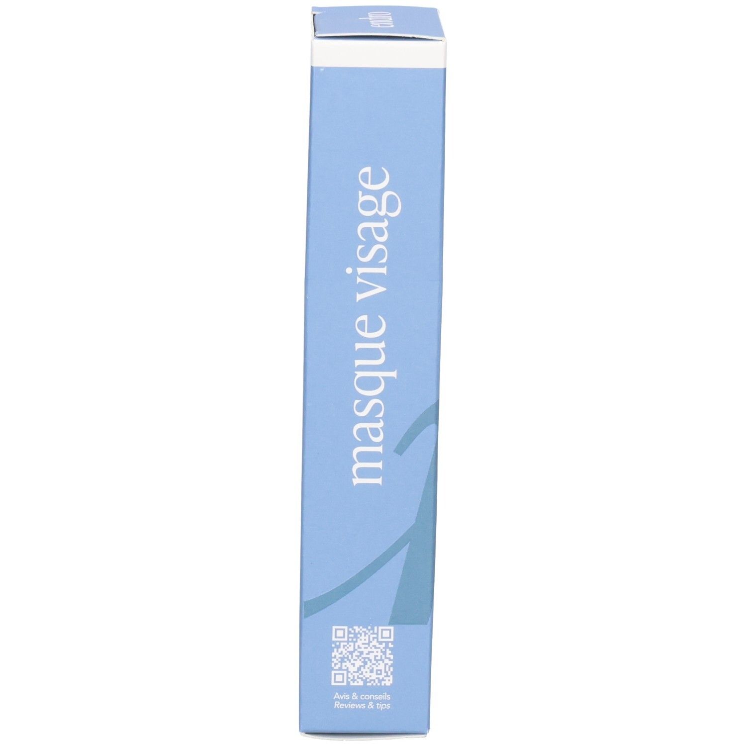 Seite der Endro Creme Maske Verpackung mit Produktnamen und QR-Code.