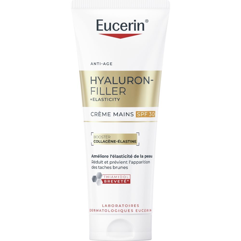 Eucerin Hyaluron-Filler+Elasticity Handcreme mit SPF 30.