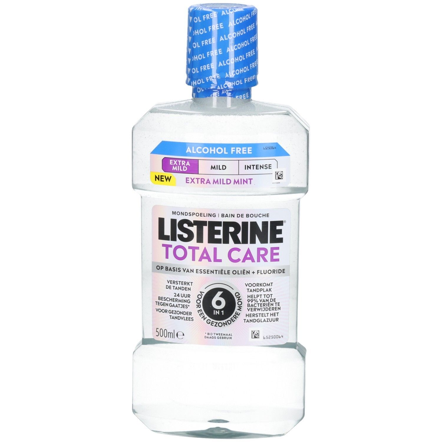 Listerine Total Care Mundspülung, 500ml, alkoholfrei, Extra Mild Mint.