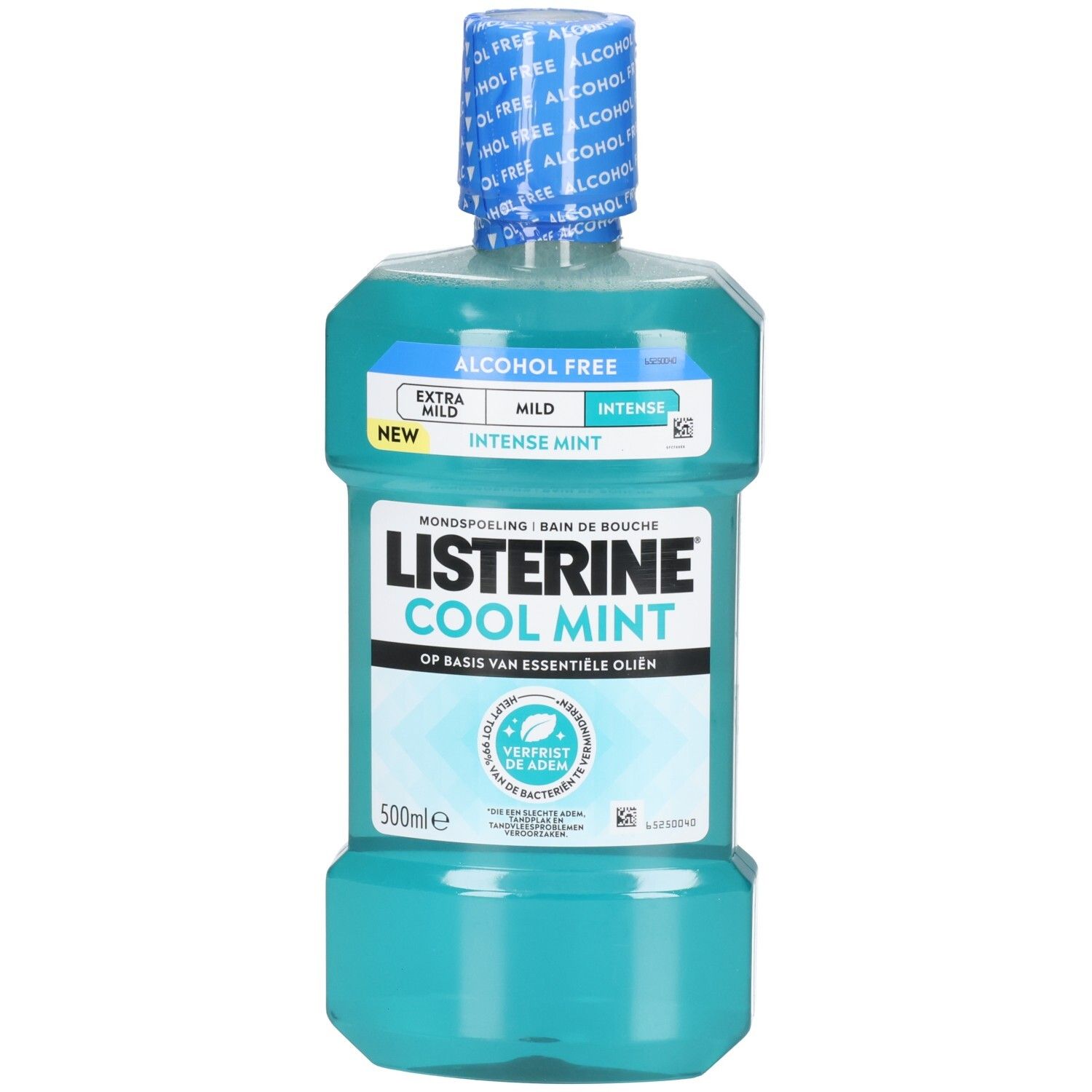 Listerine Cool Mint Mundspülung, 500ml, alkoholfrei, mit intensivem Minzgeschmack.