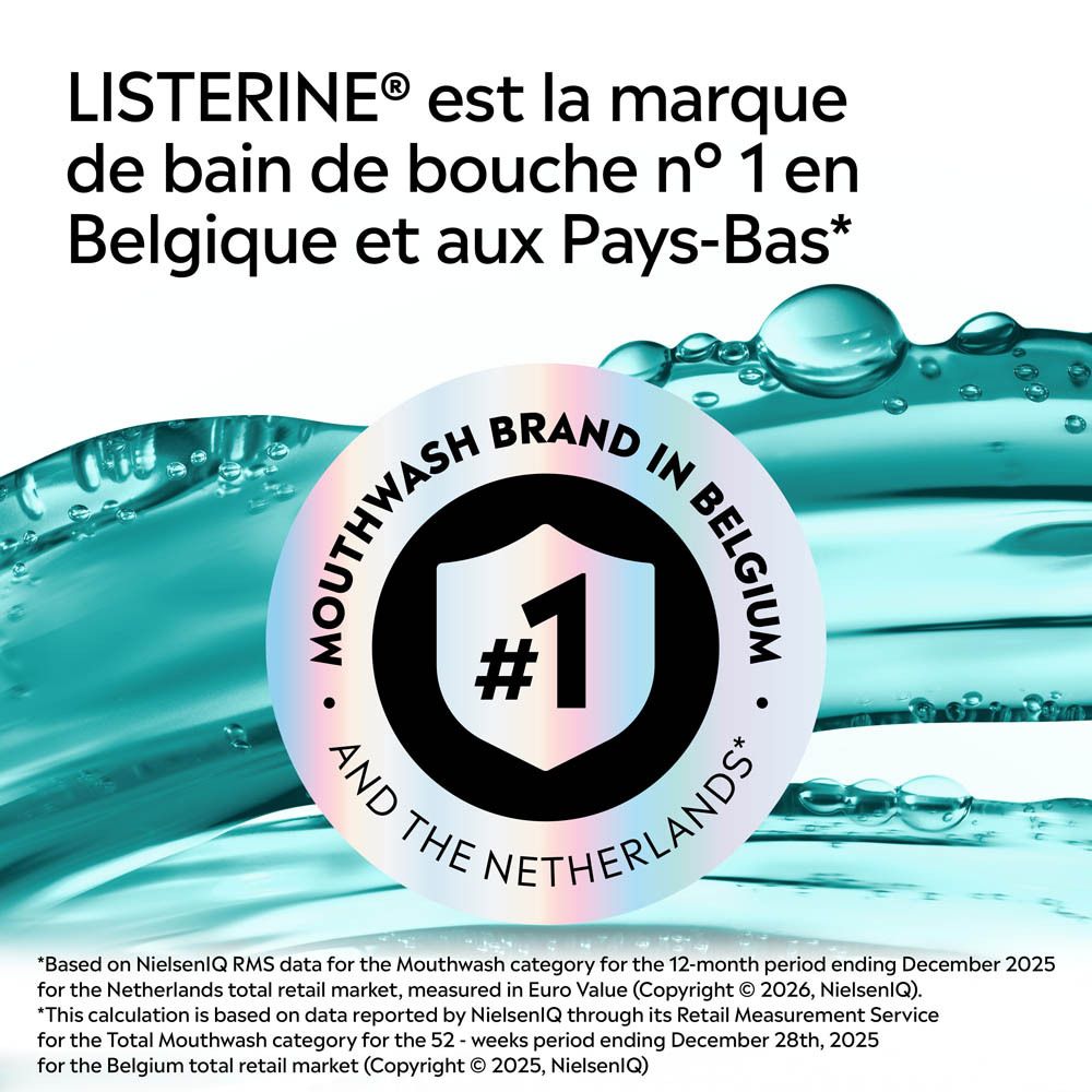 Listerine Mundspülung: Die meistverkaufte Marke in Belgien und den Niederlanden.