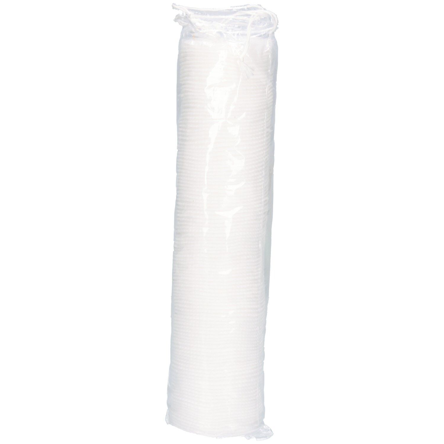 Verpackung mit 100 runden Wattepads aus 100% Baumwolle.