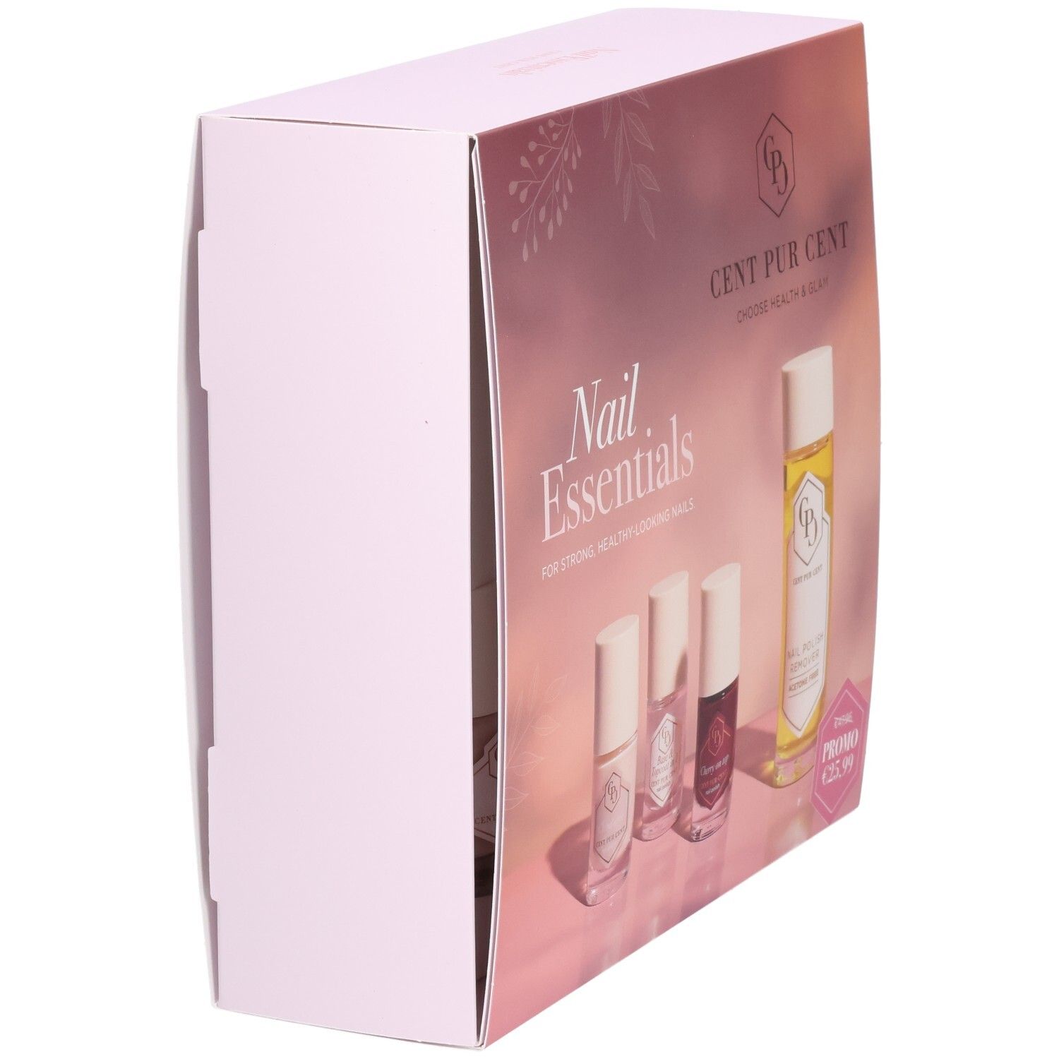Cent Pur Cent Box Nail Essentials: Seitenansicht der Produktverpackung.