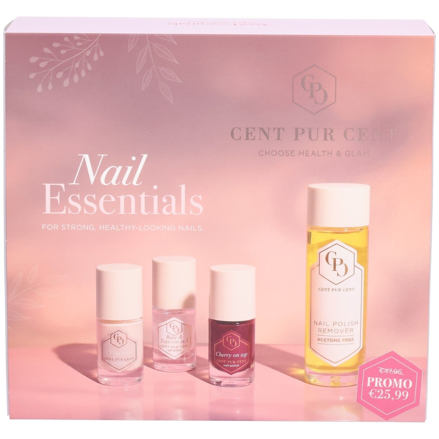 Cent Pur Cent Box Nail Essentials: Drei Nagellacke und ein Nagellackentferner.