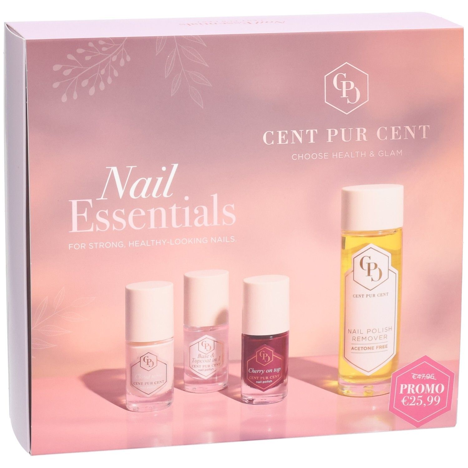 Cent Pur Cent Box Nail Essentials: Drei Nagellacke und ein Nagellackentferner.