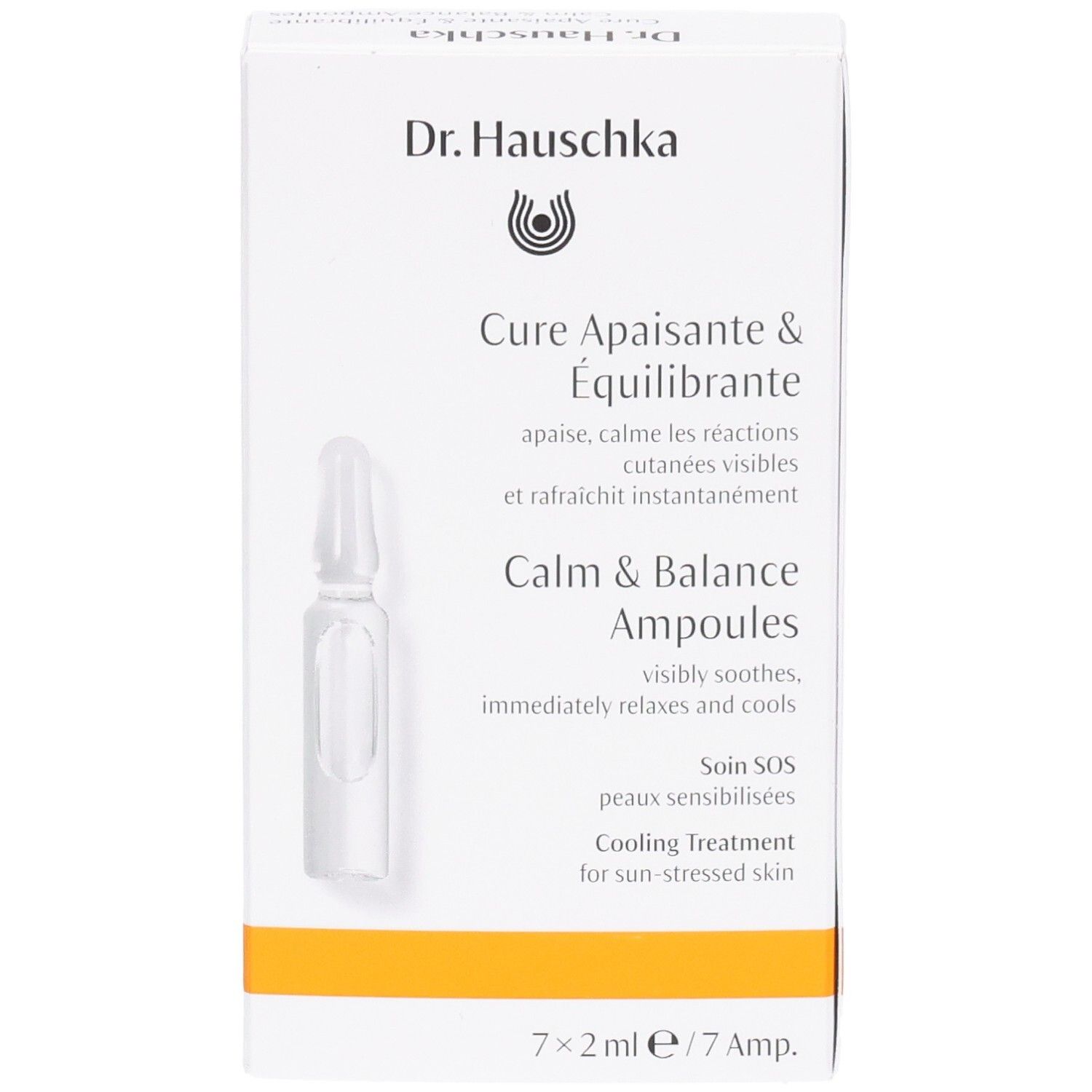 Dr. Hauschka Calm & Balance Ampullen Packung mit einer Glasampulle. 7x2ml.