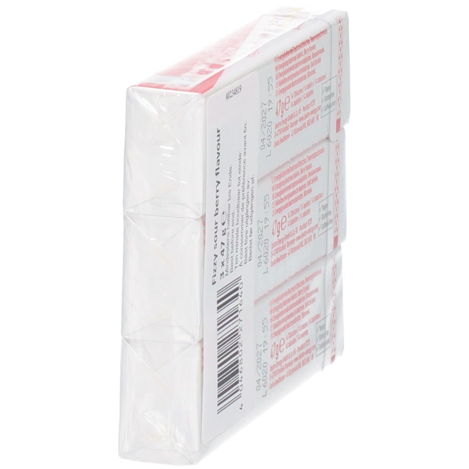 Dextro Energy 3er Packung Sour Berry Energy Tablets, Rückseitenansicht.