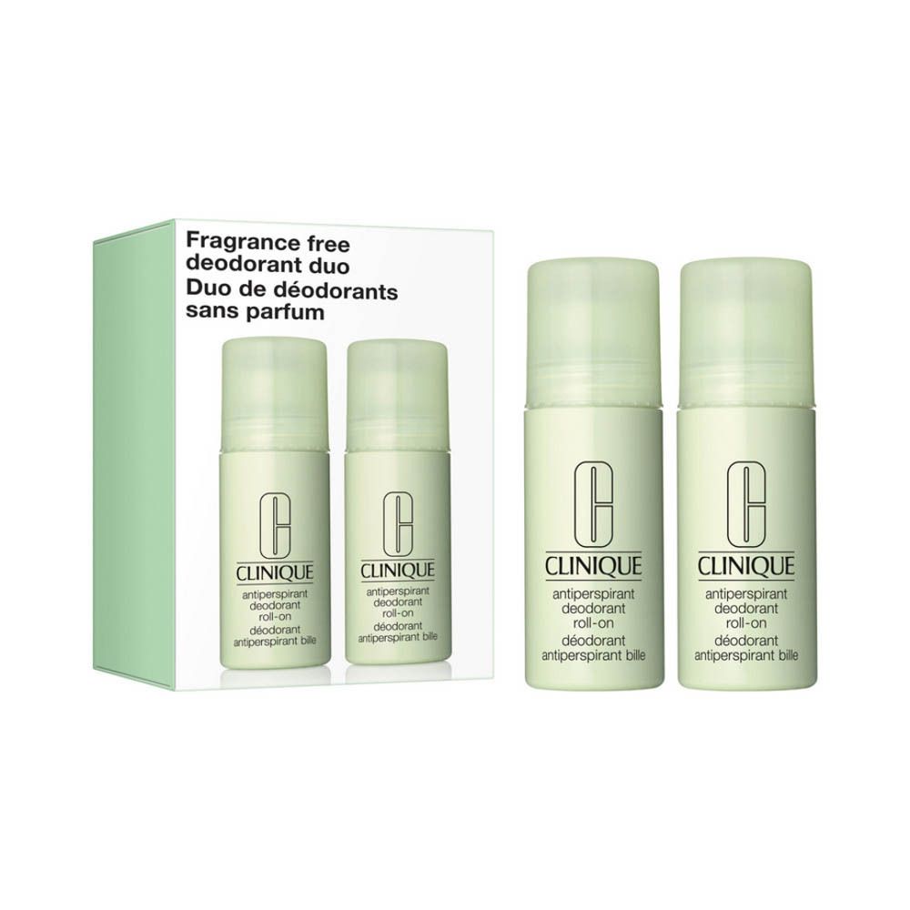 Clinique Duo Déodorant, deux roll-ons, sans parfum.