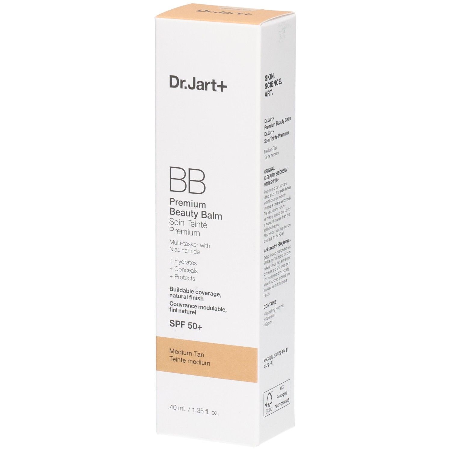 Verpackung von Dr.Jart+ BB Cream, Medium-Tan, SPF 50+.