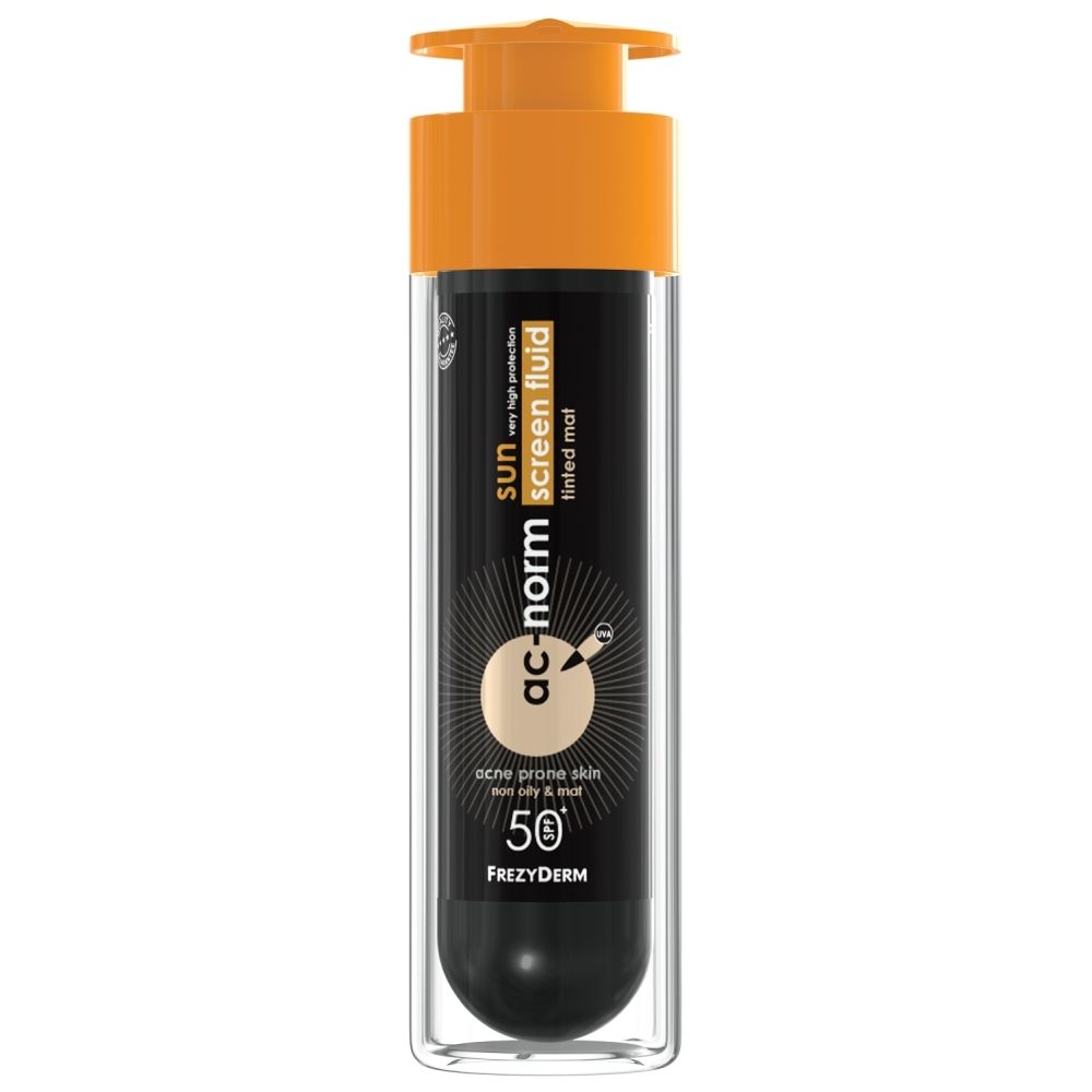 Frezyderm AC-NORM Sonnenschutzfluid mit LSF 50, matt, für zu Akne neigende Haut.