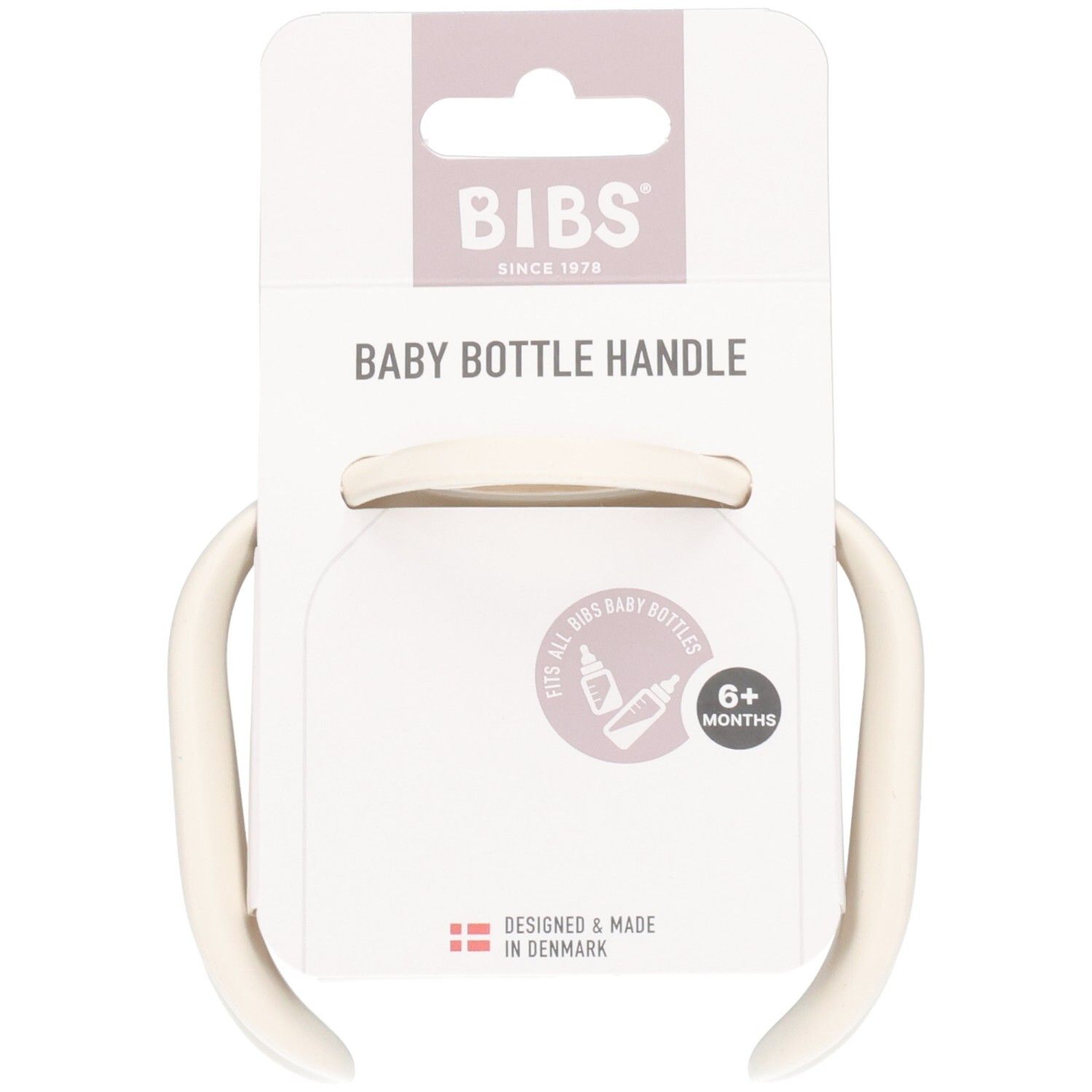 BIBS Babyflaschengriff in Elfenbein. Ergonomisches Design für kleine Hände. Ab 6 Monaten.