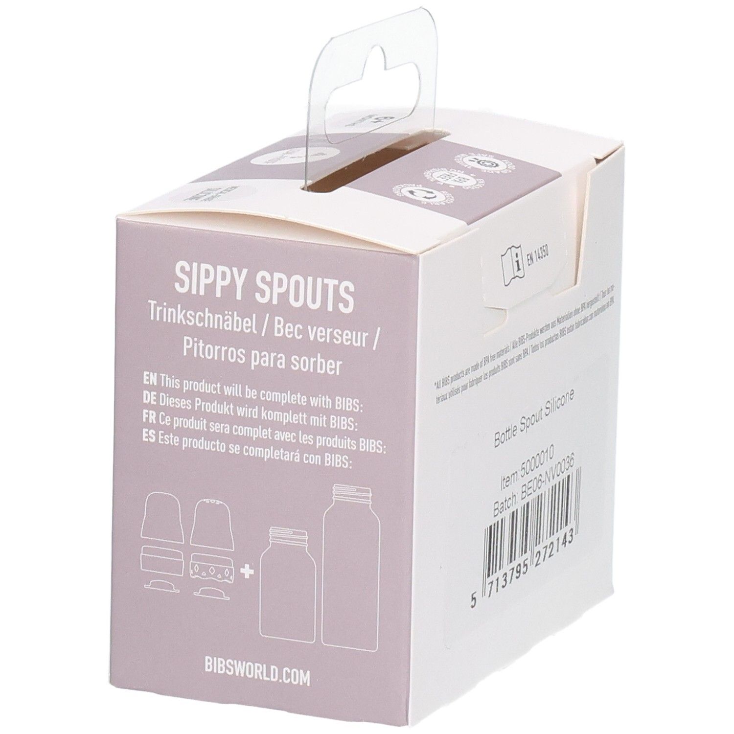 BIBS Sippy Spouts: Trinkaufsätze für Flaschen, aus Silikon, für Babys ab 6 Monaten.