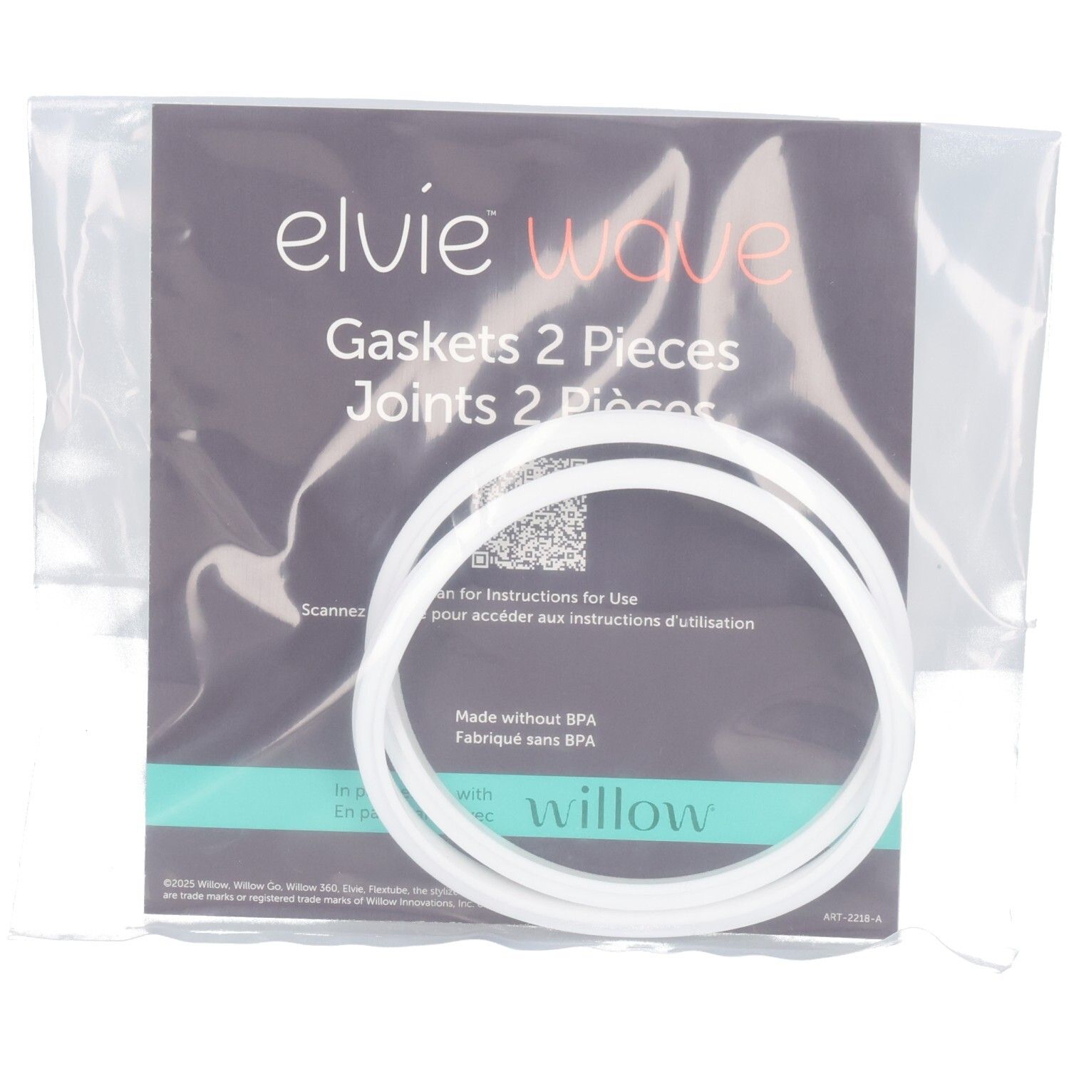 Zwei weiße Dichtungsringe für Elvie Wave.