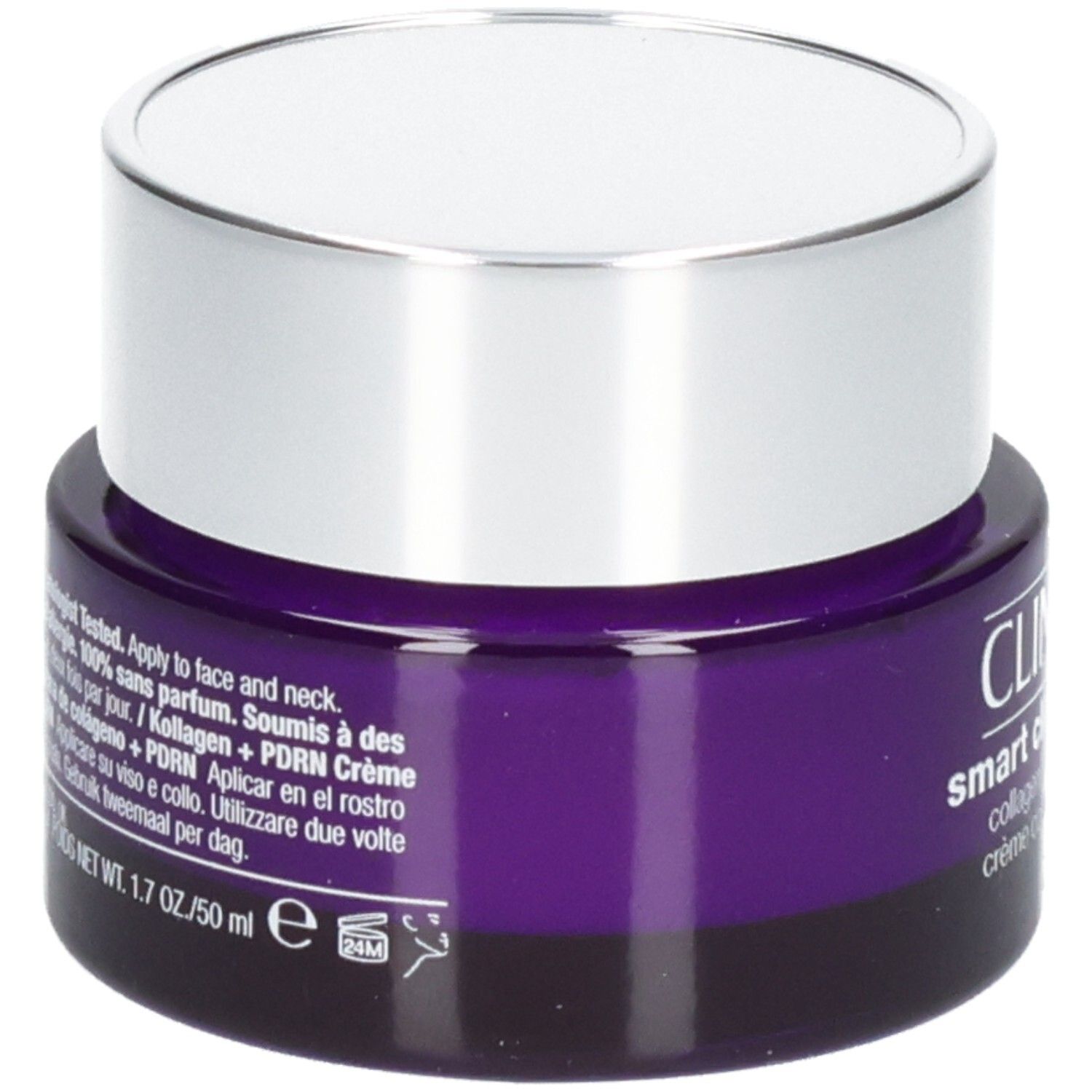 Clinique Smart Clinical Repair Tiegel, Rückseite mit Anwendungshinweisen.