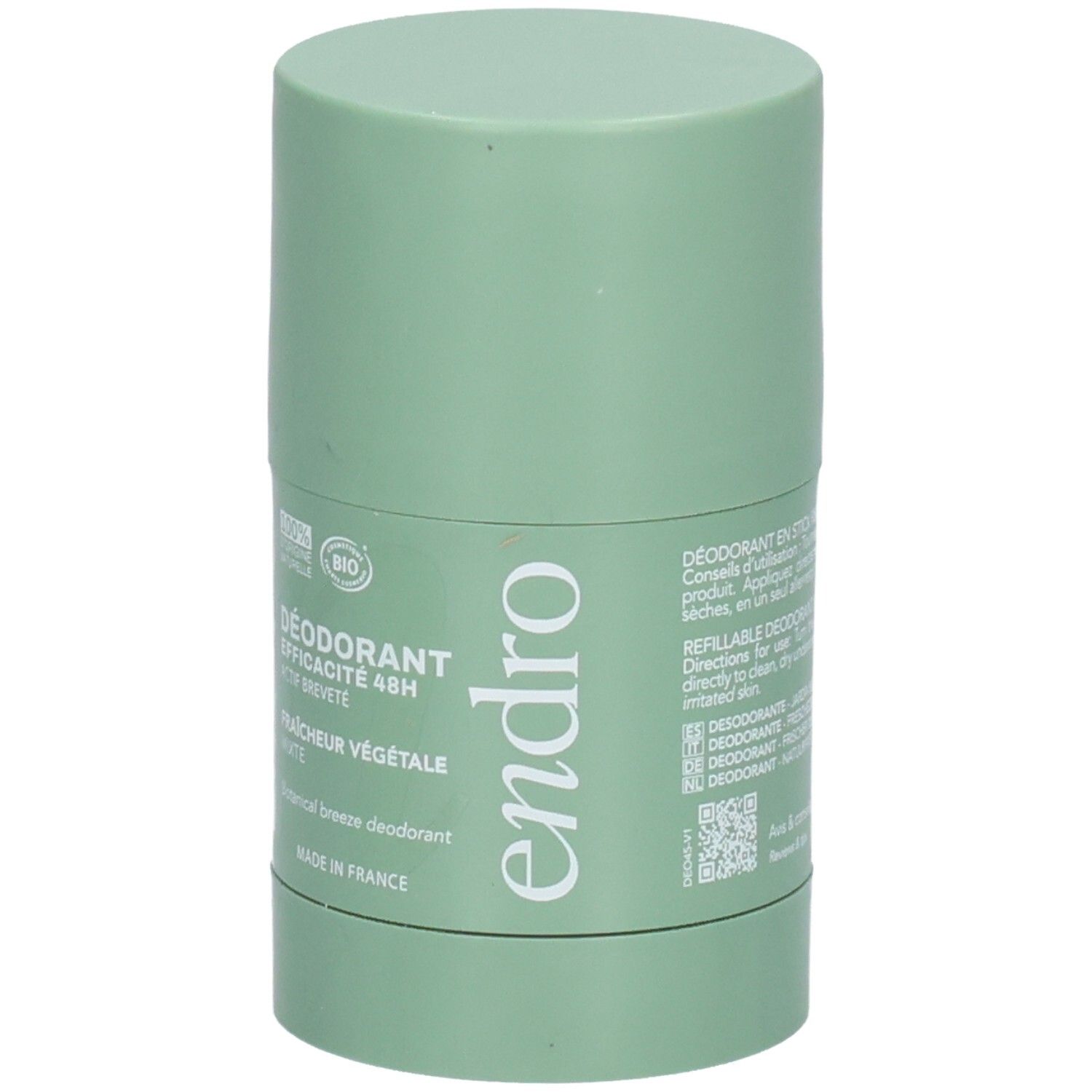 Endro Deodorant Stick: Nachfüllbar, 48H Wirksamkeit, pflanzliche Frische. Made in France.