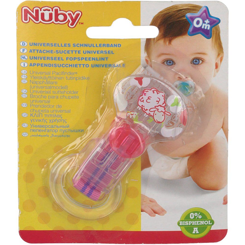 Nuby Fopspeenlint Met Silicone Ring Roze
