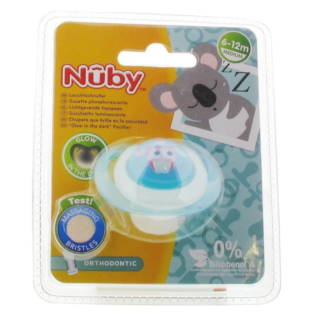 Nuby Leuchtschnuller Blau-Eule 6 - 12 Monaten medium