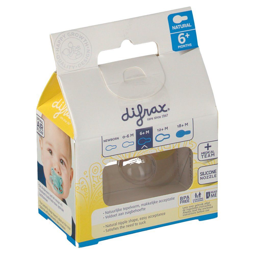 difrax® Schnuller - Natural +6 Monate
