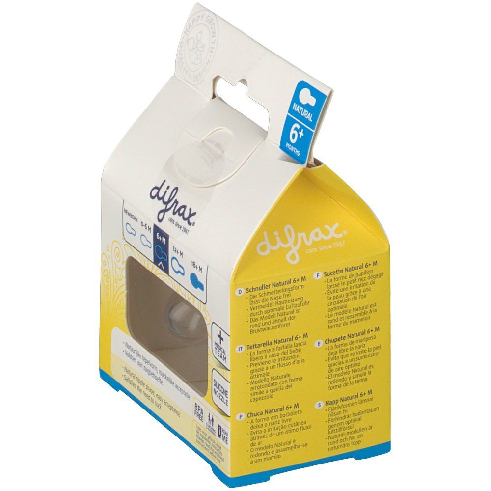 difrax® Schnuller - Natural +6 Monate