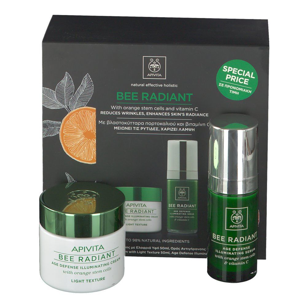 Apivita Bee Radiant Coffret Age Defense Illuminating Sérum + Crème