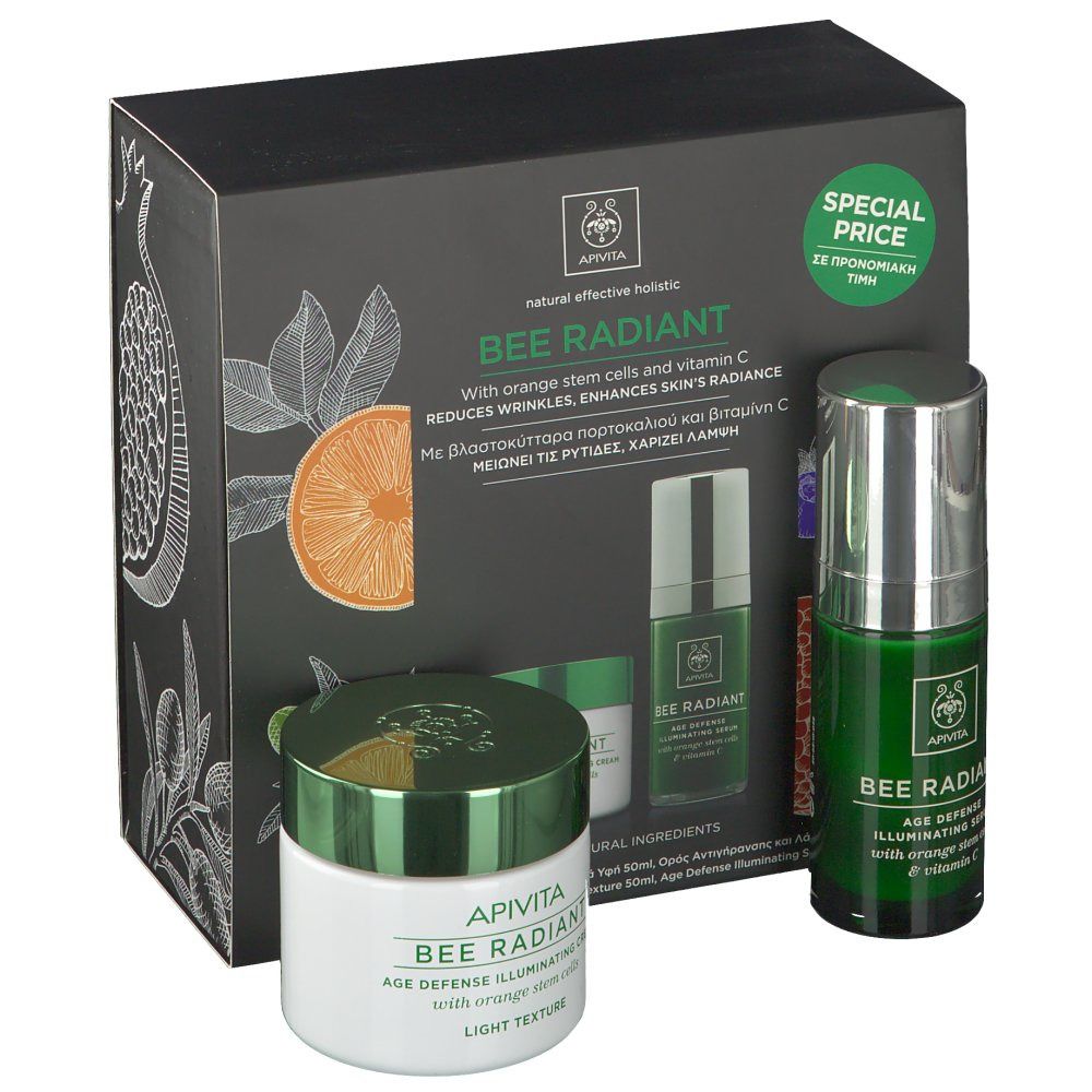 Apivita Bee Radiant Coffret Age Defense Illuminating Sérum + Crème