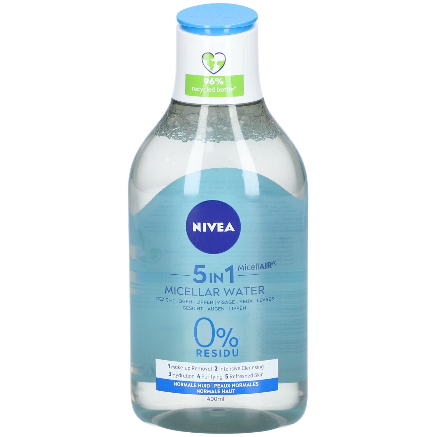 NIVEA MicellAIR Mizellenwasser Flasche, 5in1, 0% Rückstände, für normale Haut.