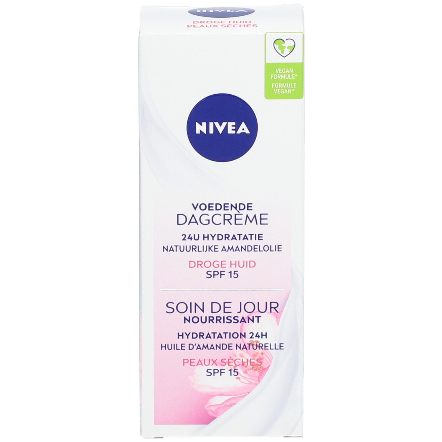 Rückseite der NIVEA Essentials Tagespflege SPF15 Tube mit Details.