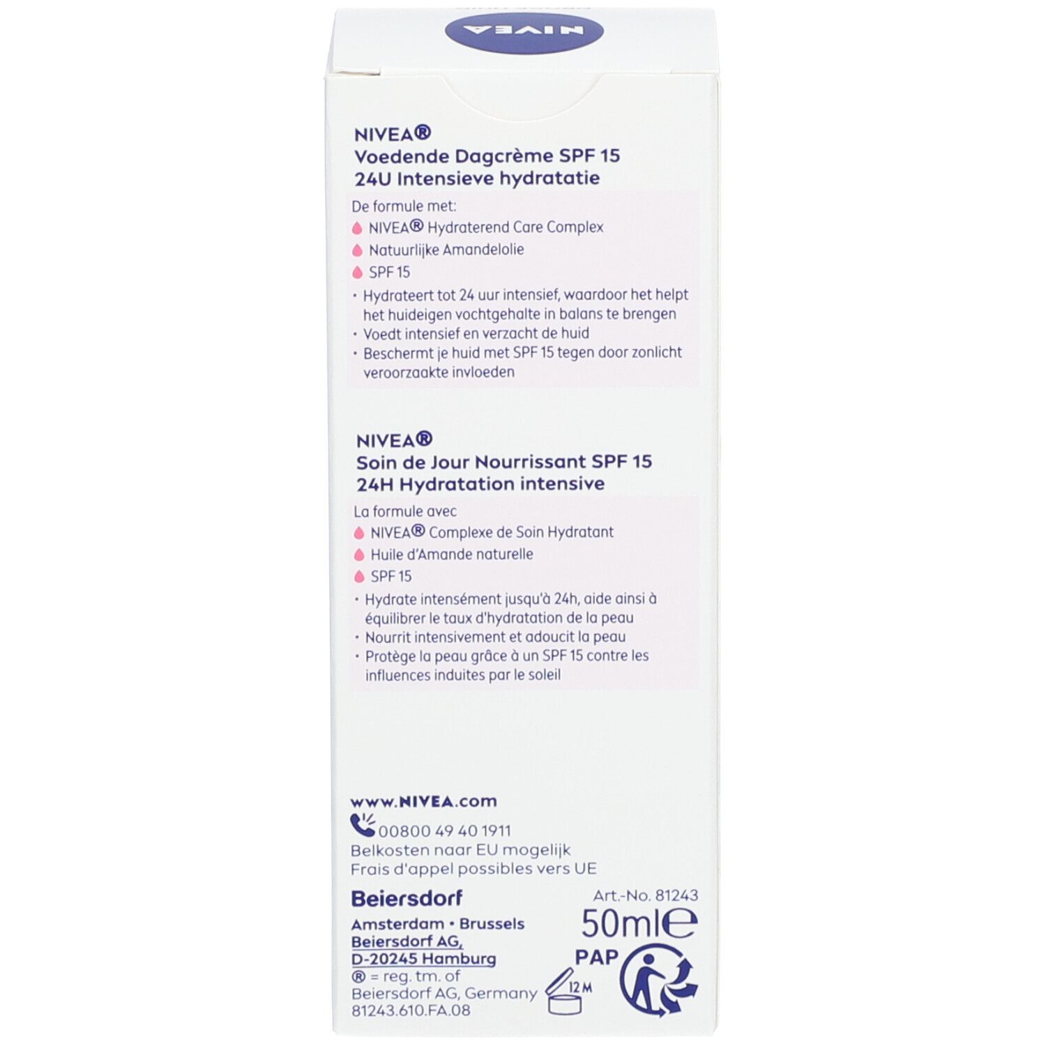 NIVEA Essentials Tagespflege SPF15 Box mit veganer Formel.