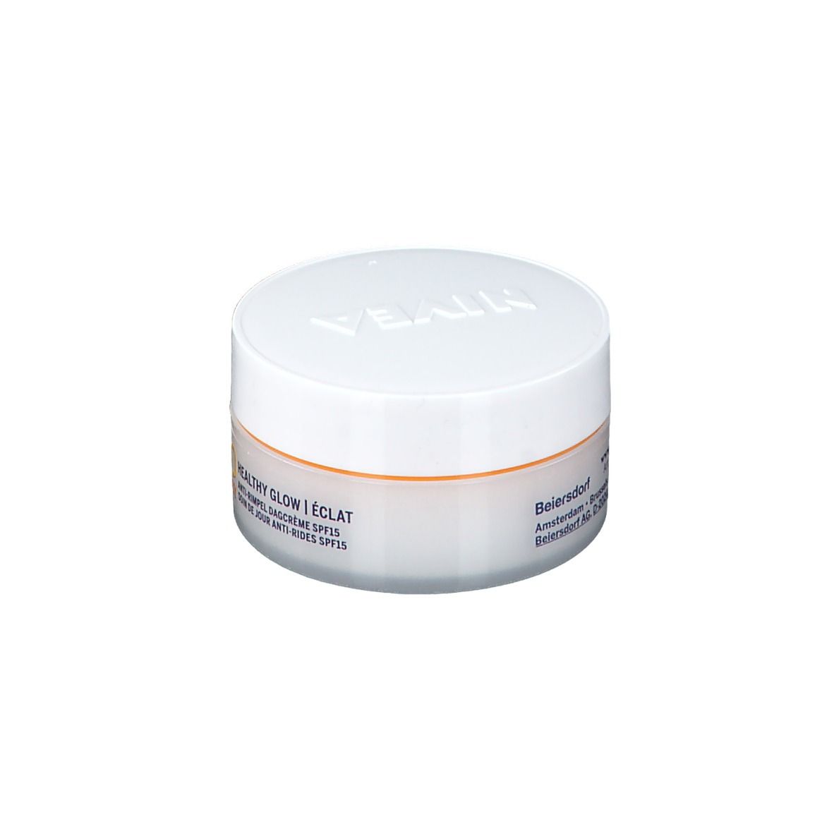 NIVEA Q10 Energy Tiegel mit Beiersdorf- und Adressinformationen.