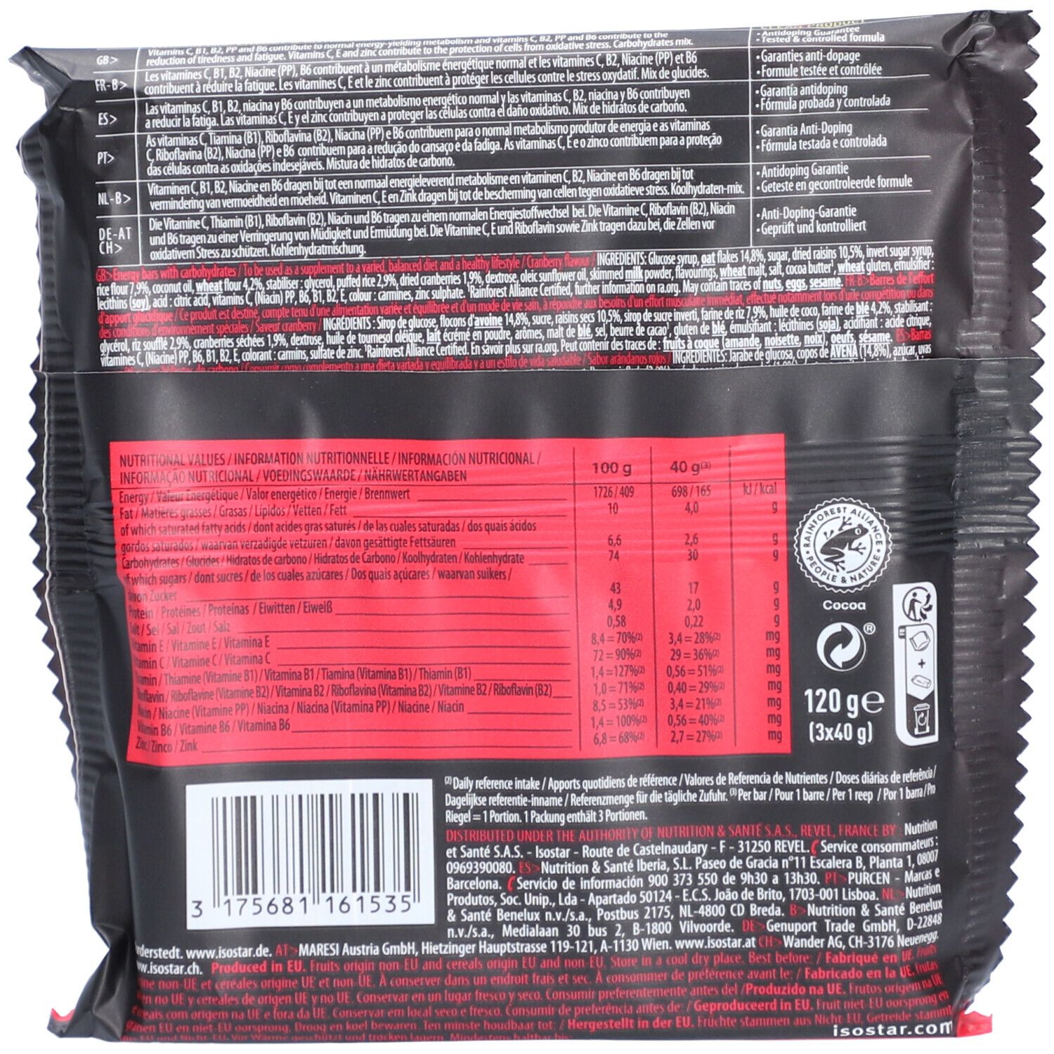 Isostar® Energy Sport Bar Cranberry