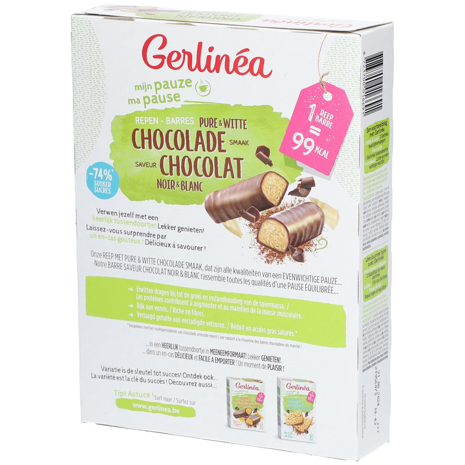 Gerlin a Ma Pause Barres Chocolat Noir Blanc 372 g Redcare