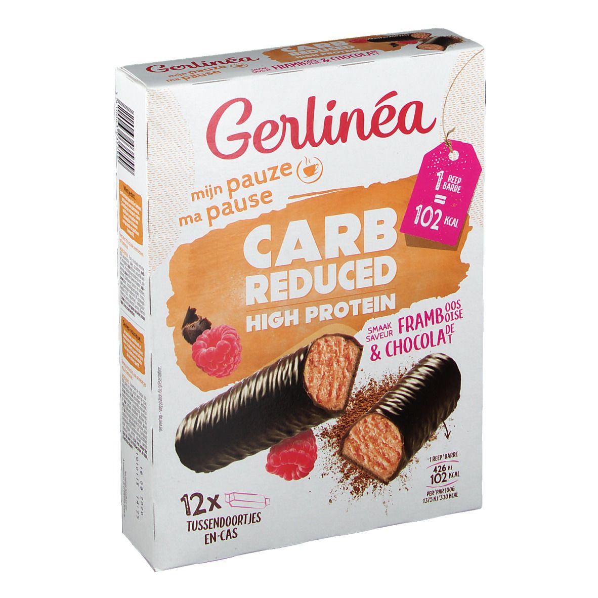 Gerlinea Mijn Pauze Repen Framboos & Chocolade